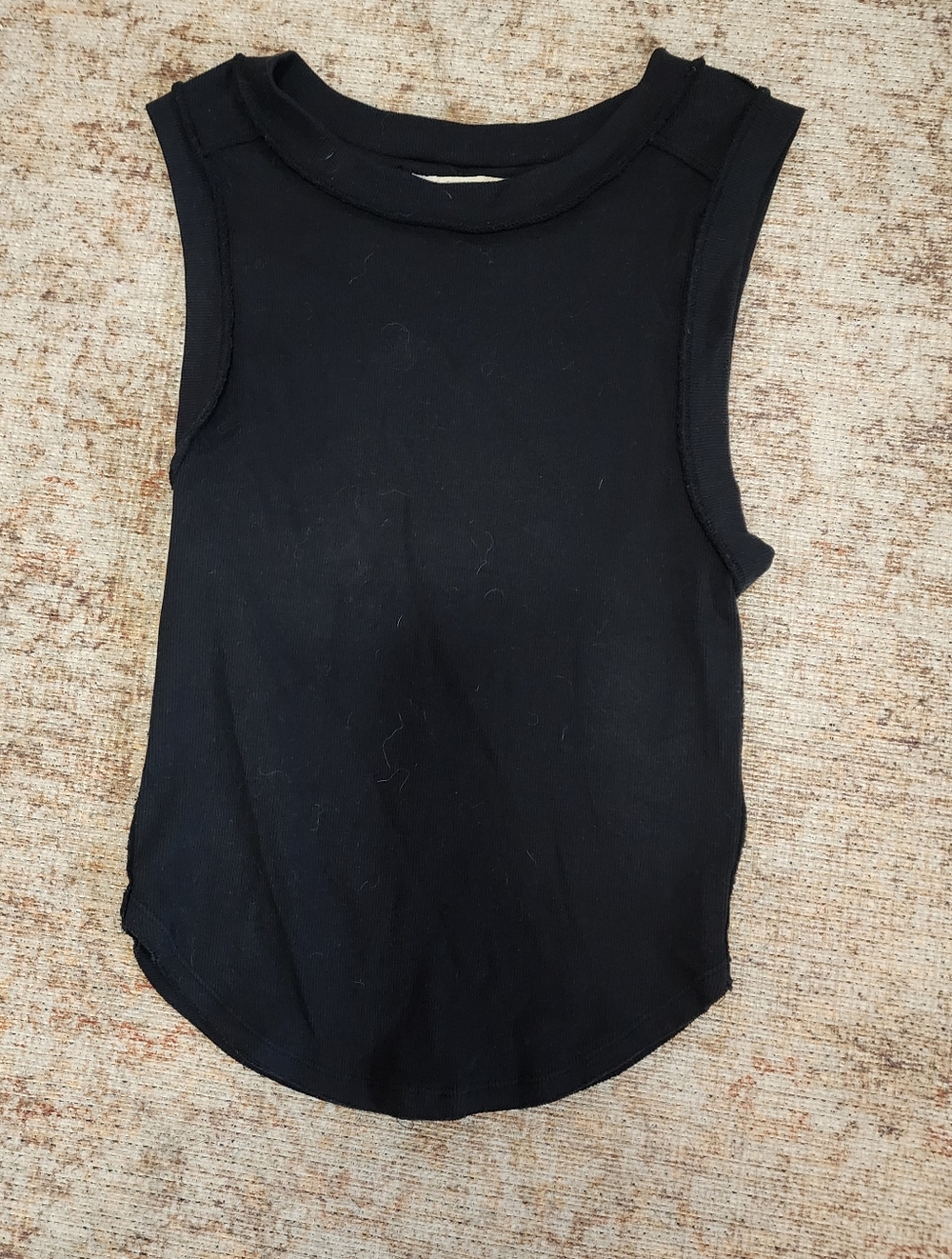 We The Free Black Ribbed Tank Top - Sleek Staple